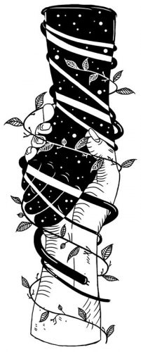 illustration_06 to hænder omgivet af planter